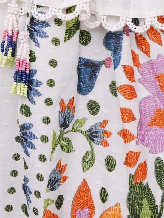 FARM Rio White Maxi Dress with Multicolor Floral Embroidery - Picture 9 of 10